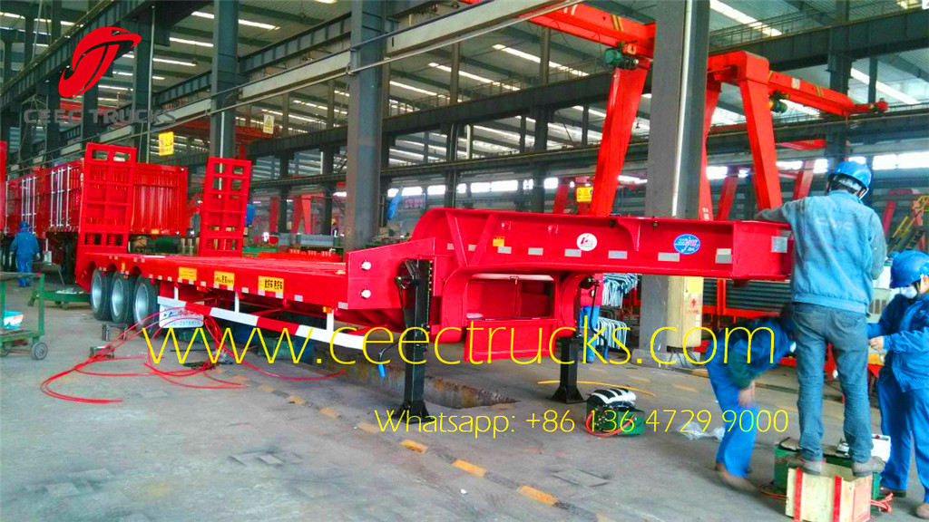 3 axle lowbed semitrailer in factory under production