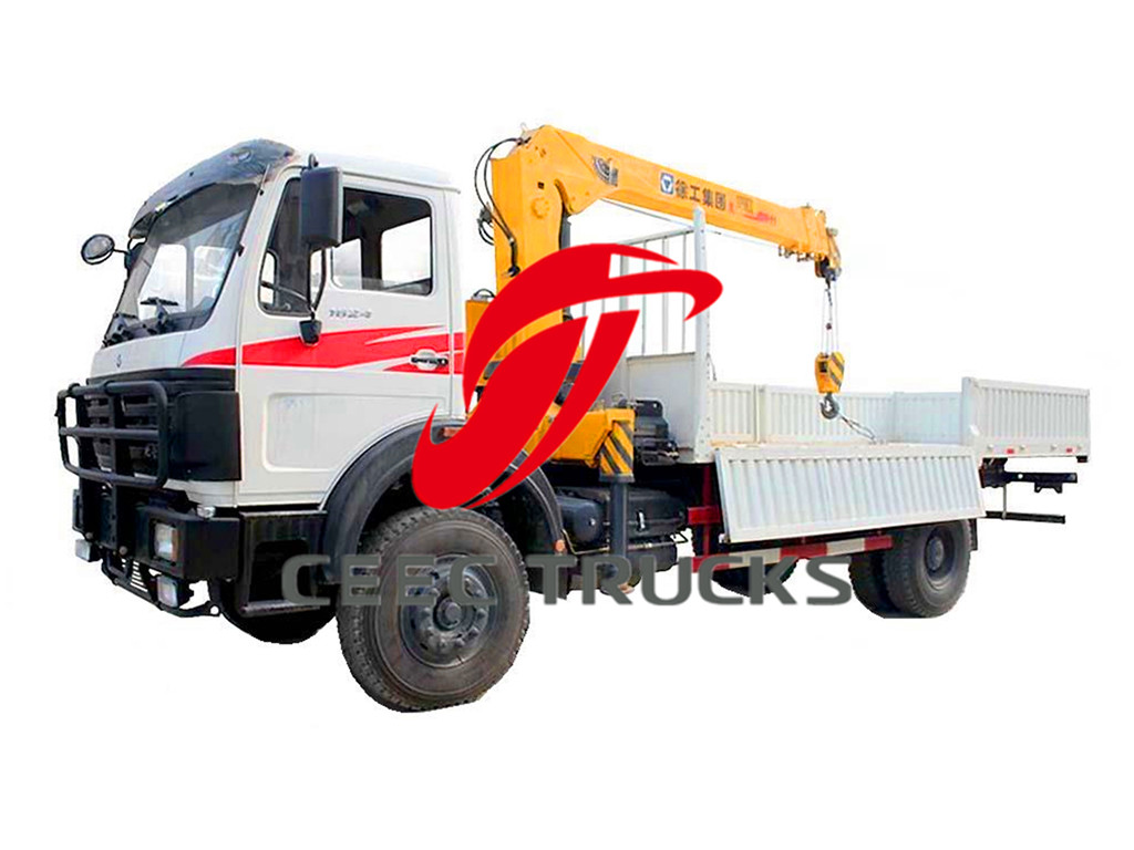 beiben 6 wheeler offroad mounted crane truck