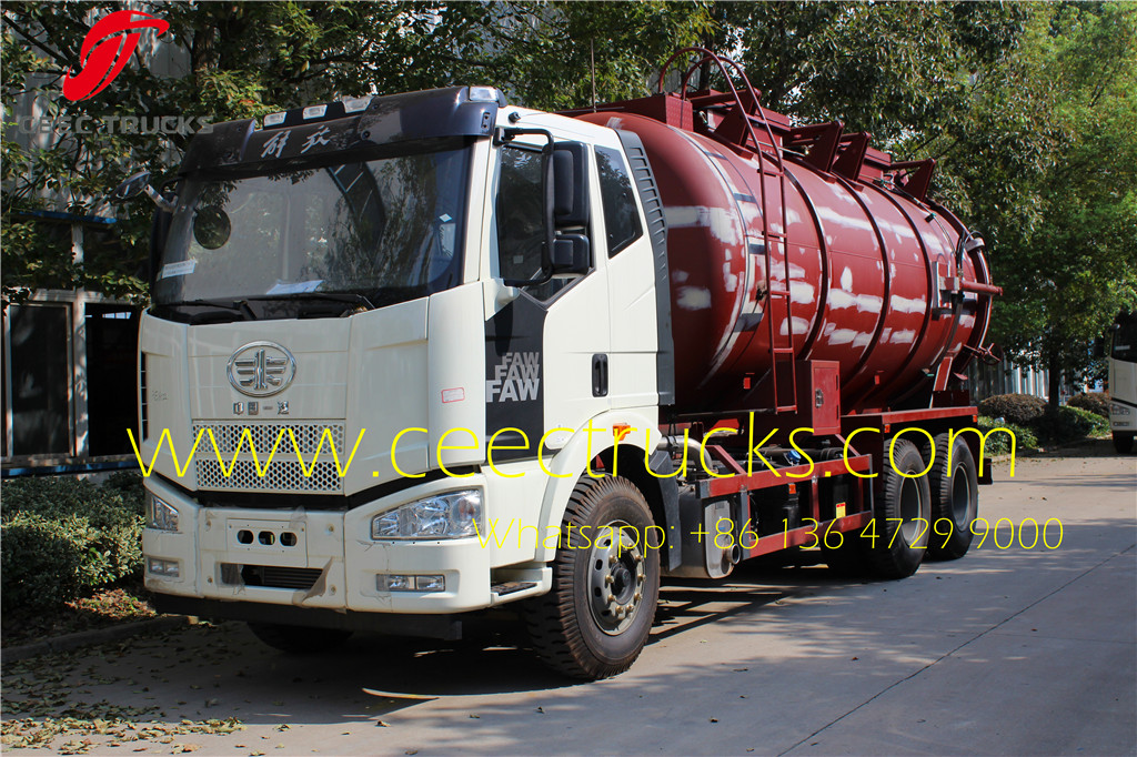 FAW 18 CBM vacuum pump suction truck under production