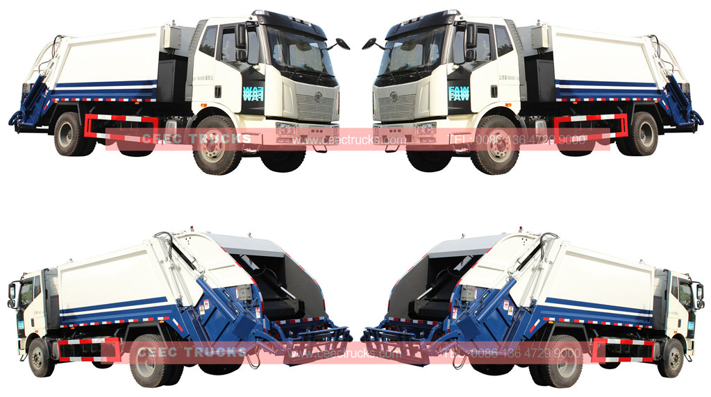 wholeview FAW 12cbm refuse compactor truck