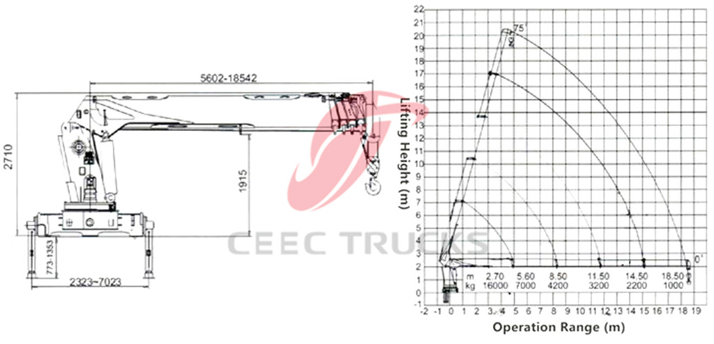 16Tons telescopic boom crane CAD drawing