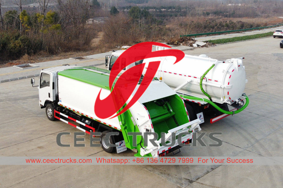 Camion compacteur de déchets ISUZU et fournitures de camion de nettoyage des eaux usées ISUZU