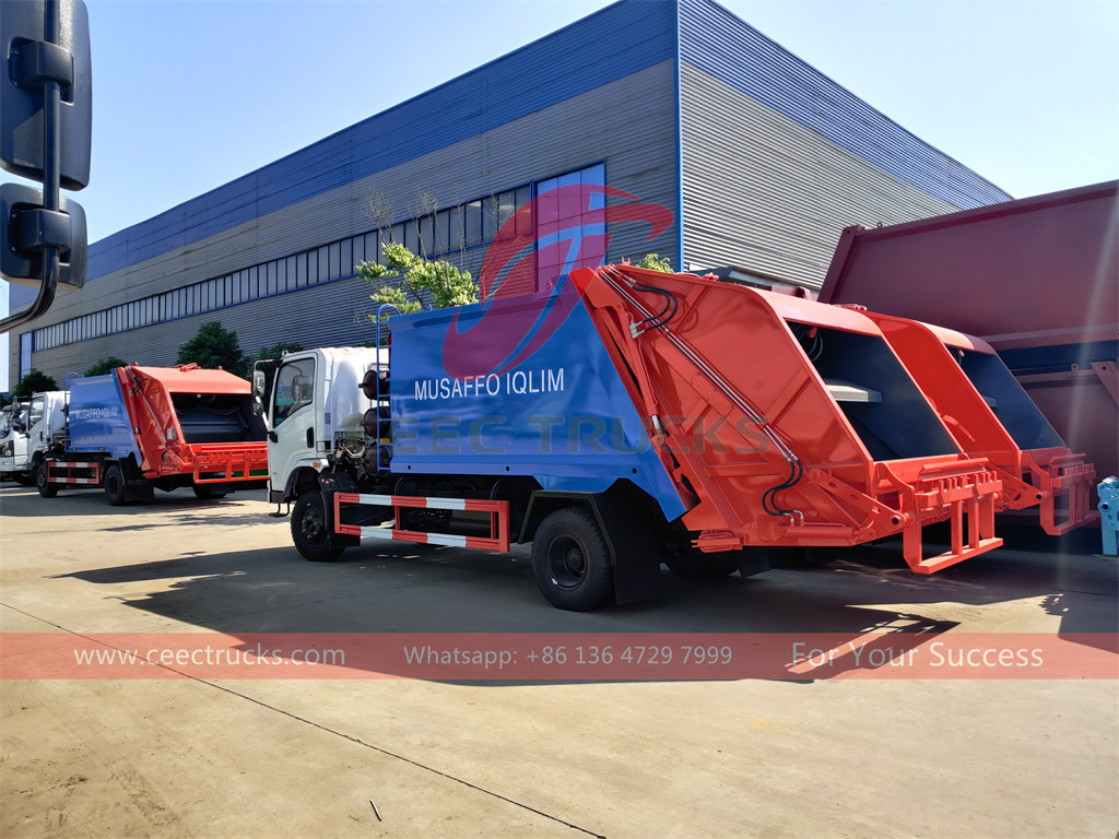 Exportation de camion compacteur de déchets DONGFENG CNG 6cbm