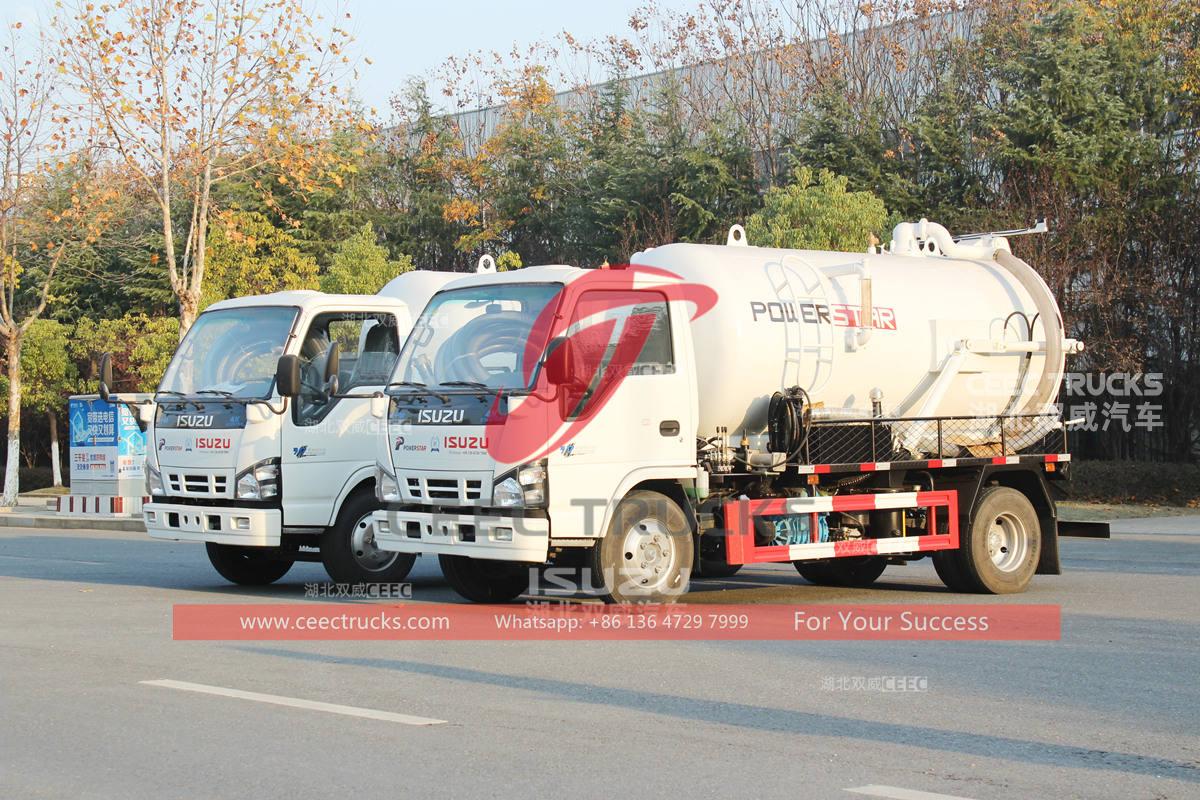 Camions d'aspiration des eaux usées ISUZU NQR 5CBM à vendre