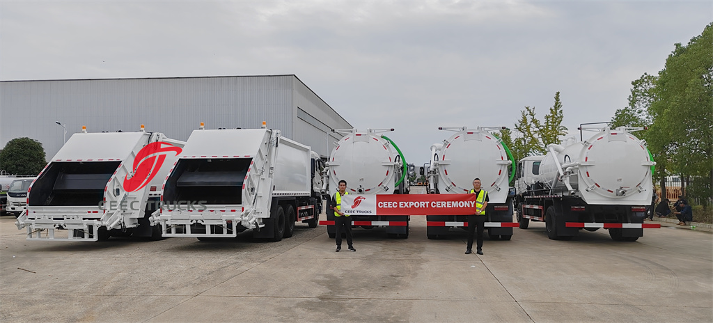 Les camions compacteurs de déchets et les camions aspirateurs exportent l'Afrique