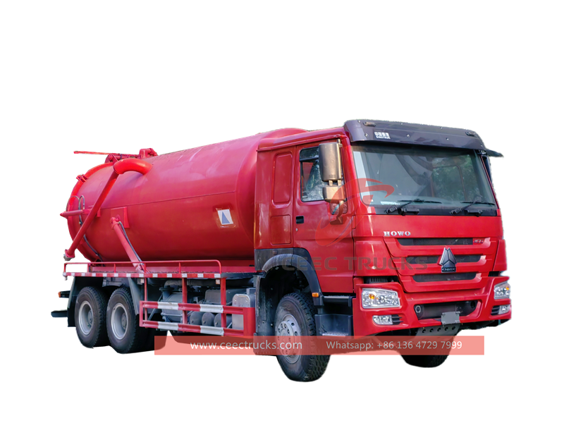Camion de nettoyage septique Howo RHD 25 cbm