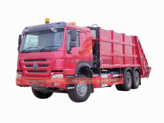 Tout nouveau camion compacteur de déchets HOWO RHD 371HP 20CBM à bas prix