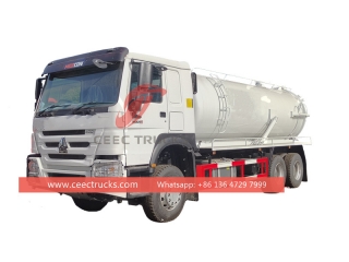 Howo 18 cbm camion-citerne sous vide pour eaux usées au meilleur prix