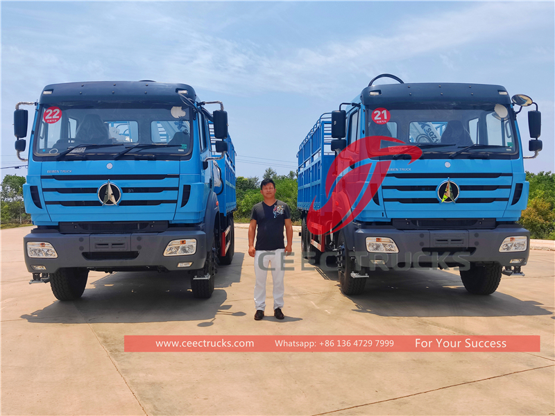 Tanzanie - 2 unités de camion-grue à flèche articulée Beiben RHD 6 × 4 exportées de CEEC TRUCKS
