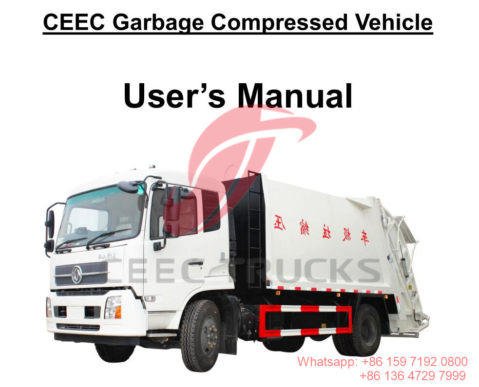 vietnam - dongfeng 12cbm compacteur de déchets manuel de camion
