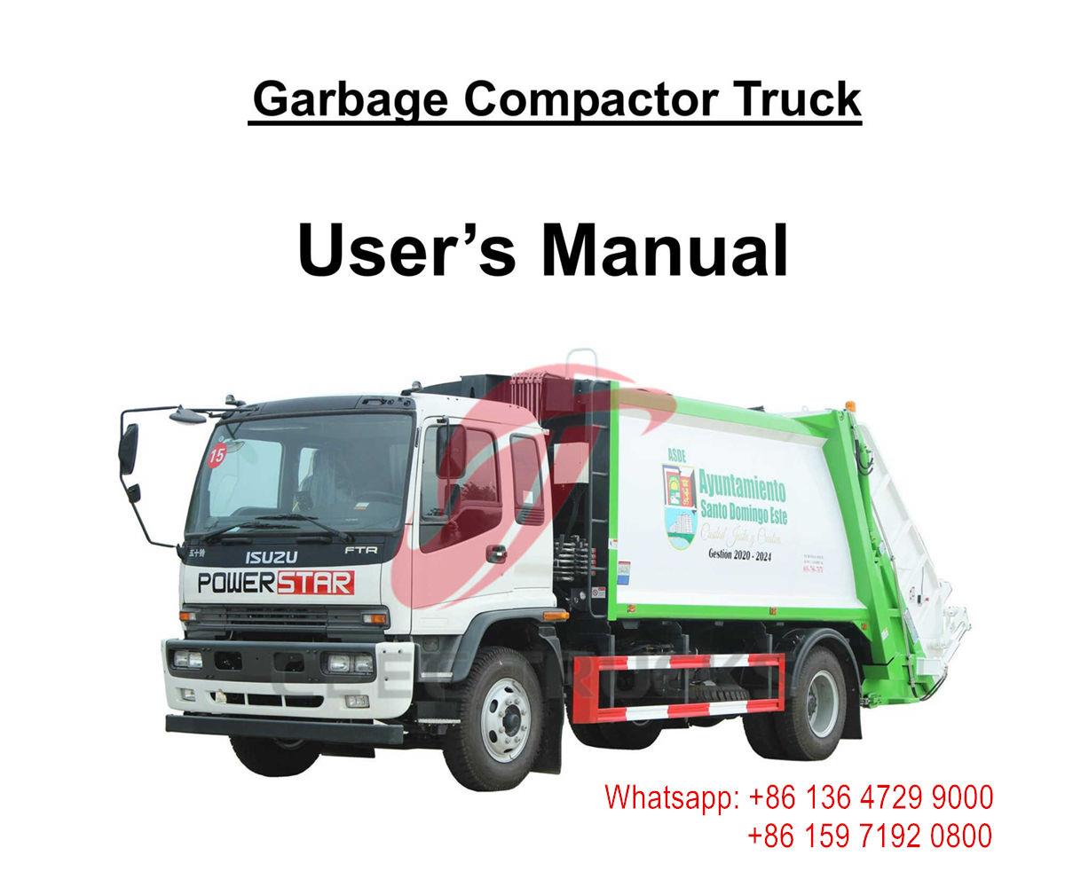 Myanmar--Manuel de camion à ordures compressé ISUZU FTR / FVR 16cbm