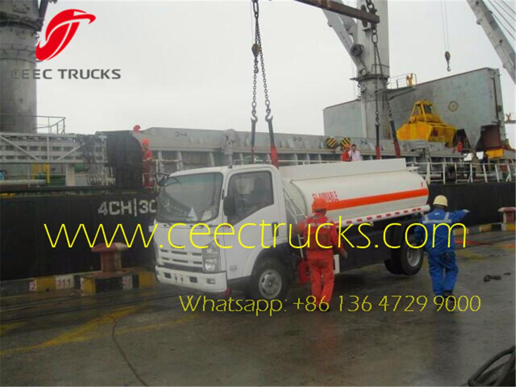 ISUZU 5000L Fuel tanker truck at shanghai seaport