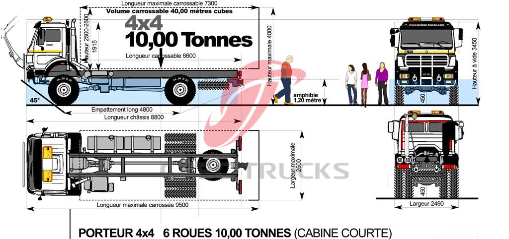 HOWO Offroad 6 wheelers truck chassis drawing