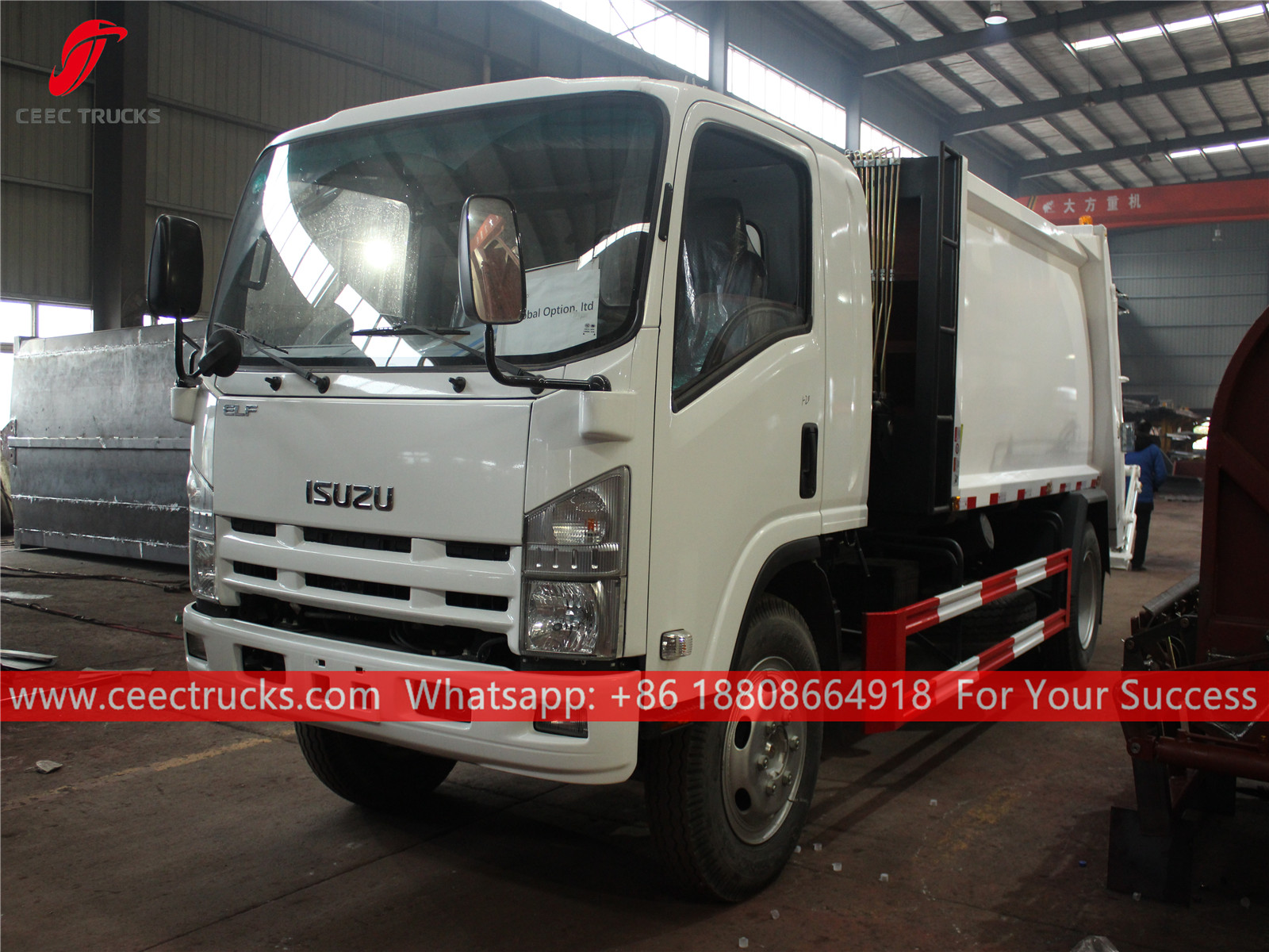 ISUZU 700p 8 cbm garbage compactor truck, in our factory plant. 