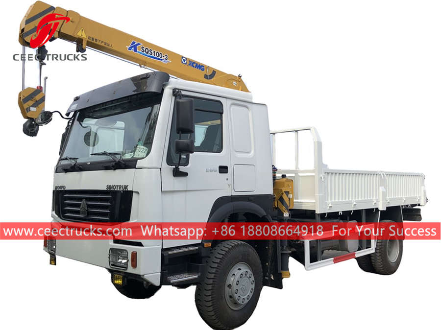 HOWO all wheel drive truck with telescopic crane