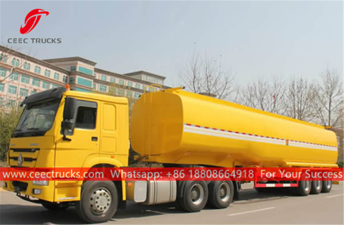 HOWO 6x4 prime mover with oil tanker 