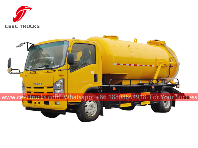 ISUZU 8,000 liters combination vacuum truck