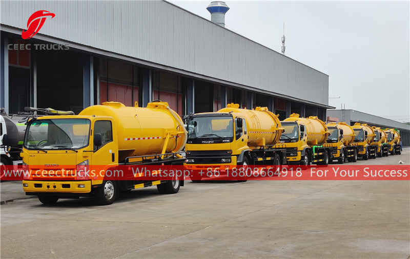 ISUZU Vacuum tanker trucks for export