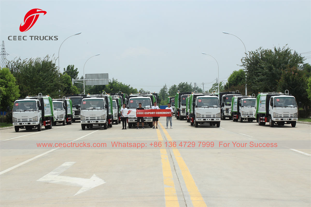 ISUZU compressed garbage trucks were delivered