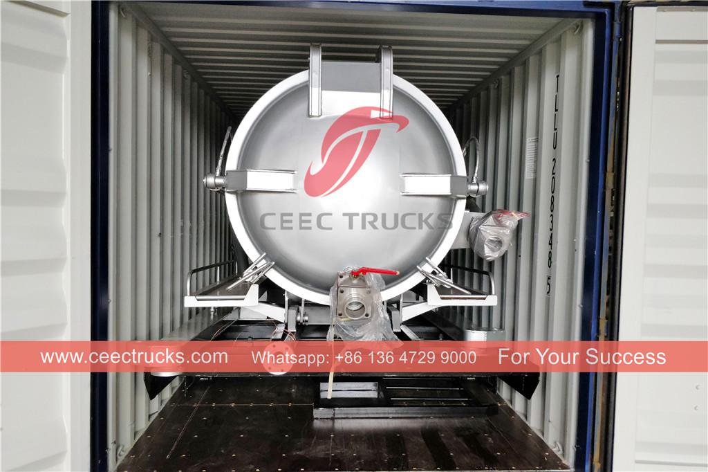 Fiji customer buy 4000L vacuum sewage tanker upper body kit