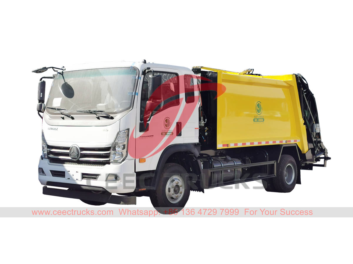 HOWO 8 CBM rear loader garbage truck