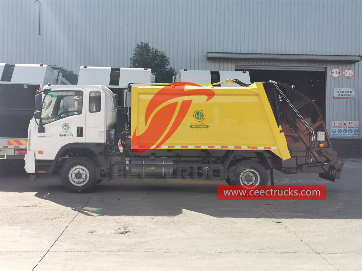 Le camion de compression des ordures HOWO 8 CBM a été exporté vers l'Afrique