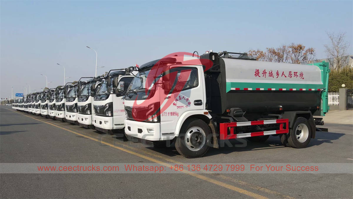 Camions à ordures à chargement latéral Dongfeng à vendre