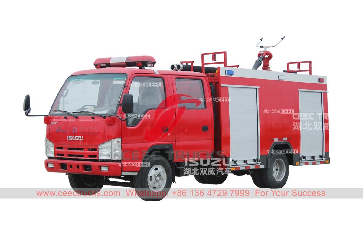 Camion de pompier ISUZU 100P double cabine 2000 litres à vendre