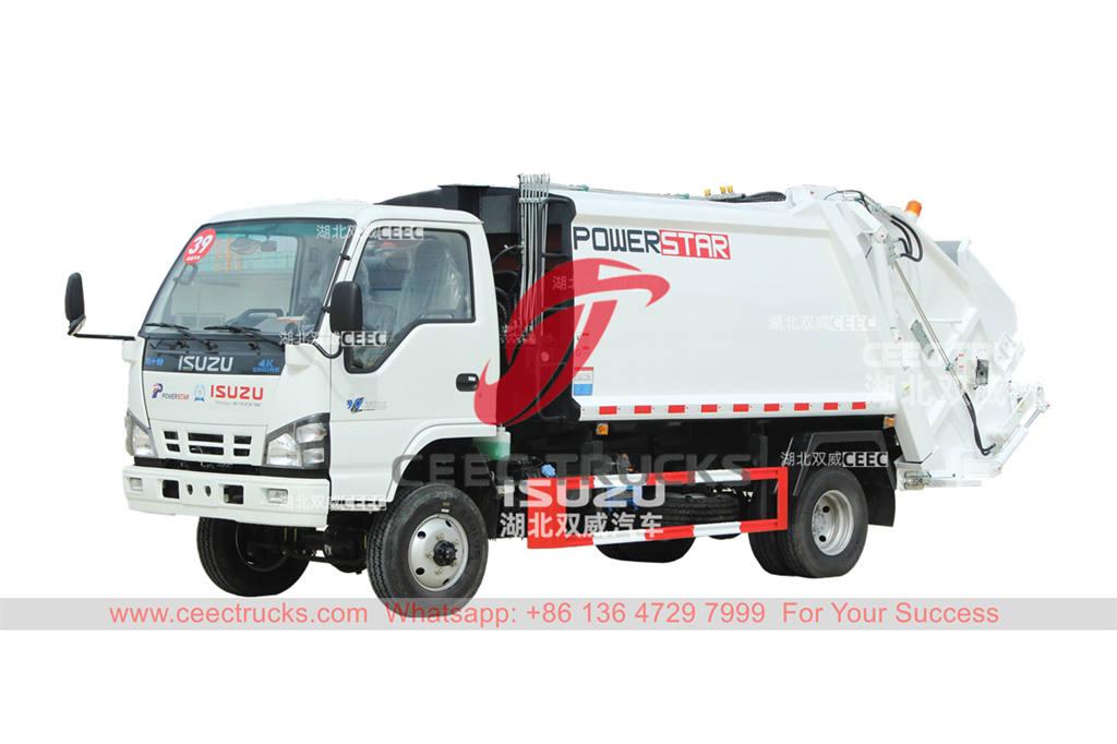 Bon prix ISUZU 4 × 4 600P 6CBM camion à ordures à chargement arrière à vendre