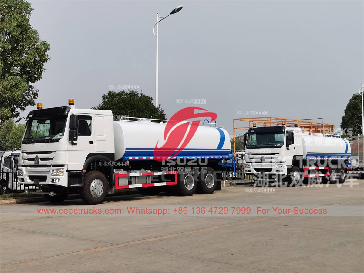 Camions de transport d'eau HOWO 6 × 4 LHD à prix promotionnel