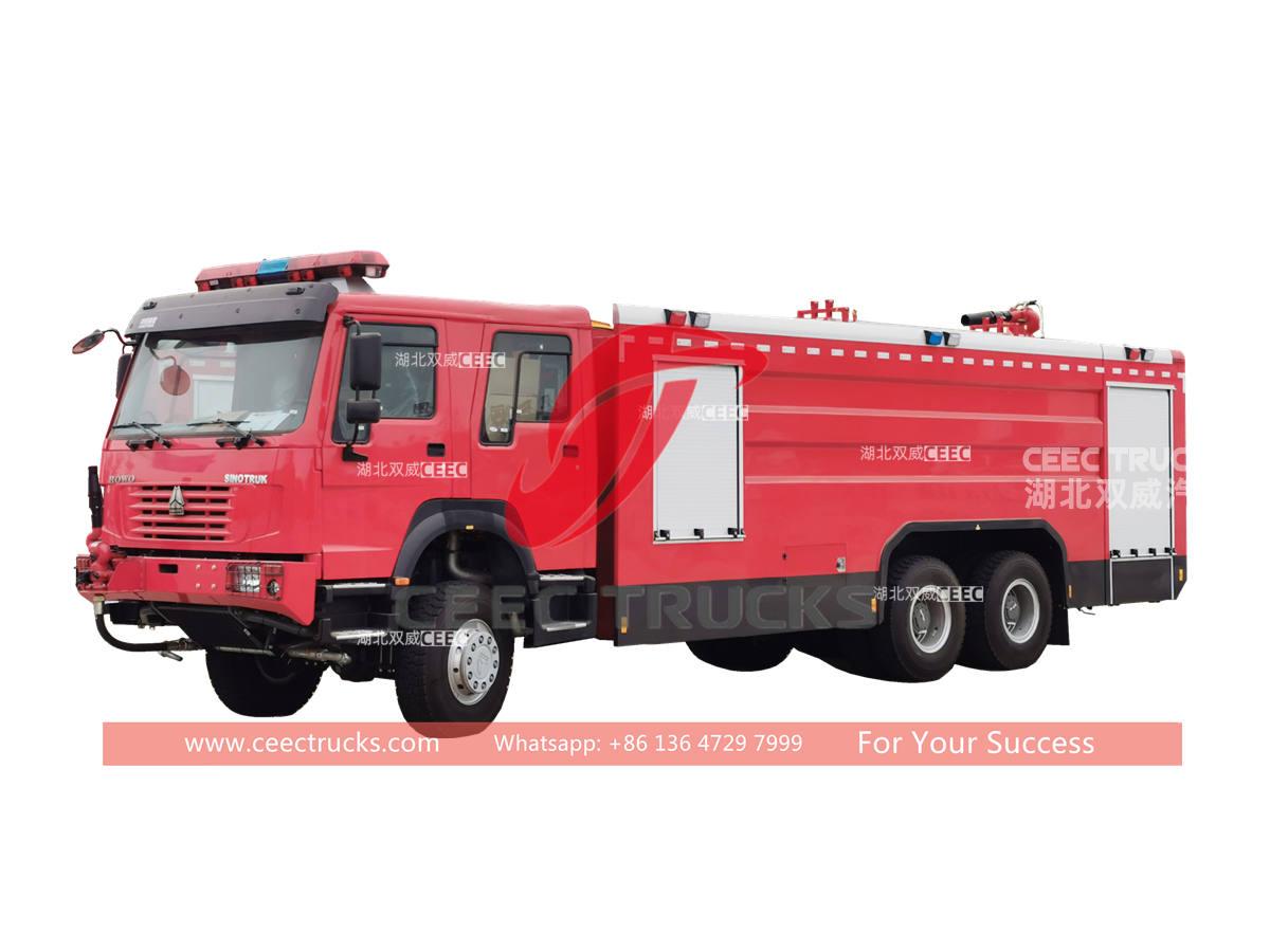 Camions de lutte contre l'incendie tout-terrain HOWO 6 × 6 pour l'Afrique