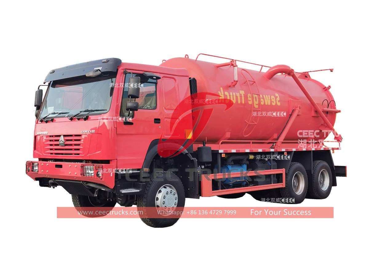 Camion d'aspiration des eaux usées HOWO 6 × 6 sur mesure à vendre