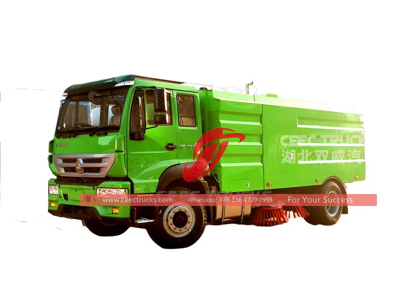camion de balayage de route howo 5 cbm