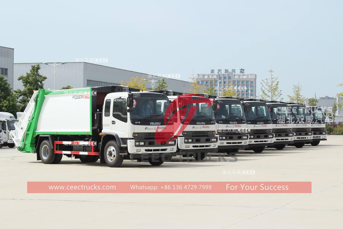 L'usine fournit des camions compacteurs de déchets ISUZU FTR 14CBM à vendre