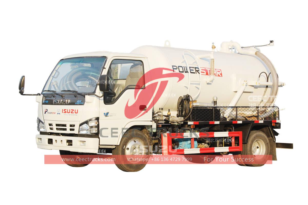 Camion d'aspiration des eaux usées sous vide ISUZU 5CBM personnalisé à vendre