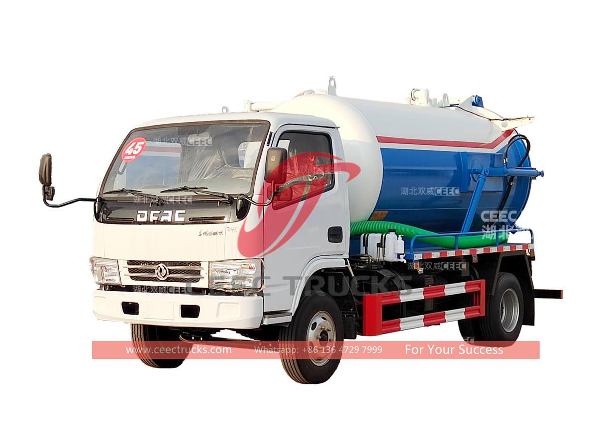 Dongfeng 4 × 2 petits camions d'aspiration des eaux usées sous vide à vendre