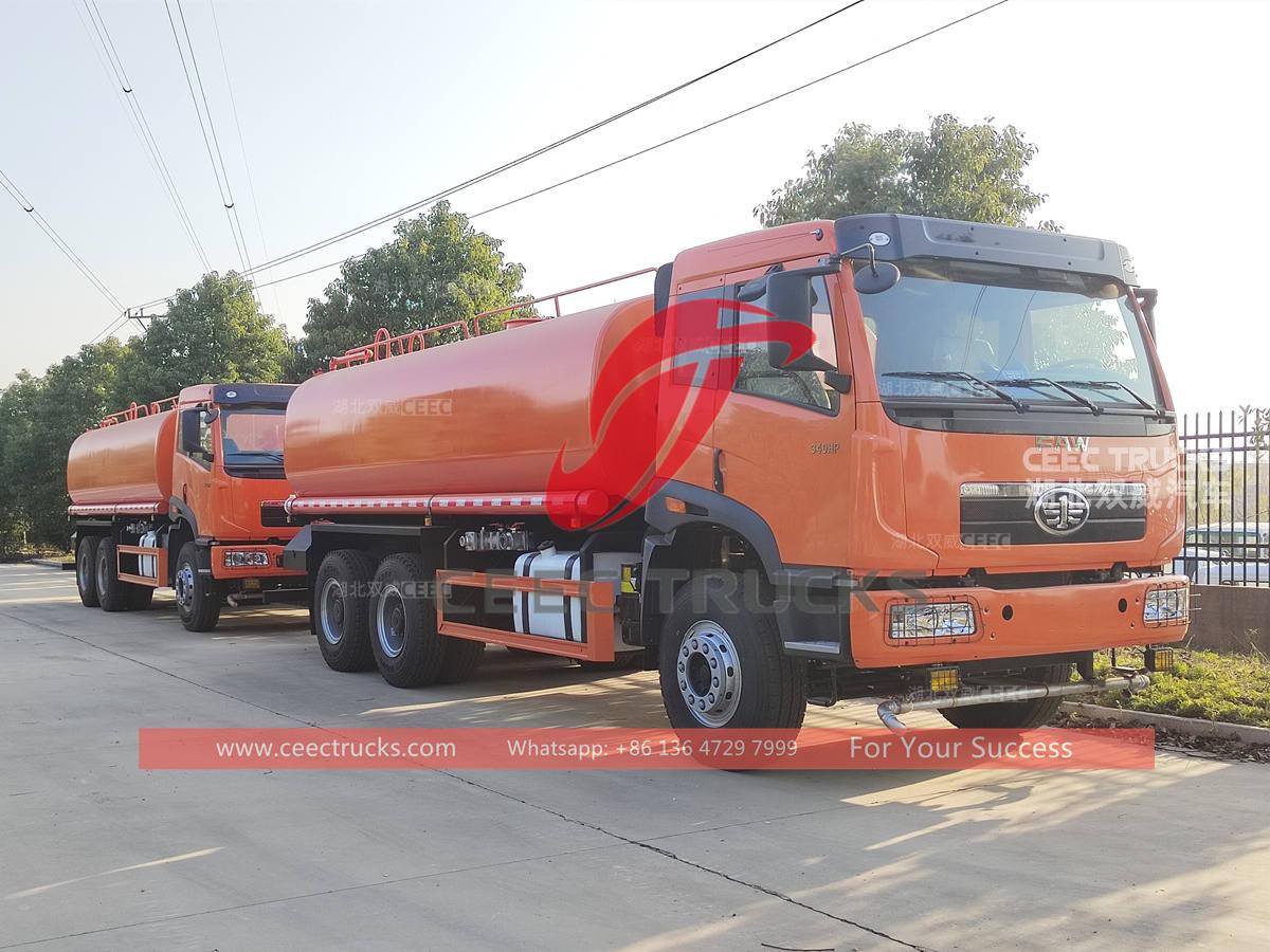 Camions de pulvérisation d'eau FAW 20CBM pour l'exportation