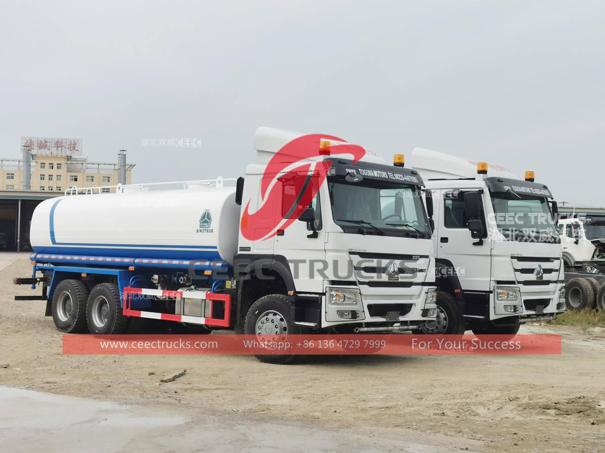 Camion de transport d'eau HOWO 6 × 4 d'origine à vendre