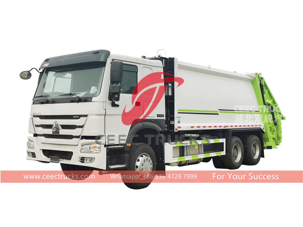 Camion à ordures de chargement arrière HOWO 6 × 4 de bonne qualité à vendre