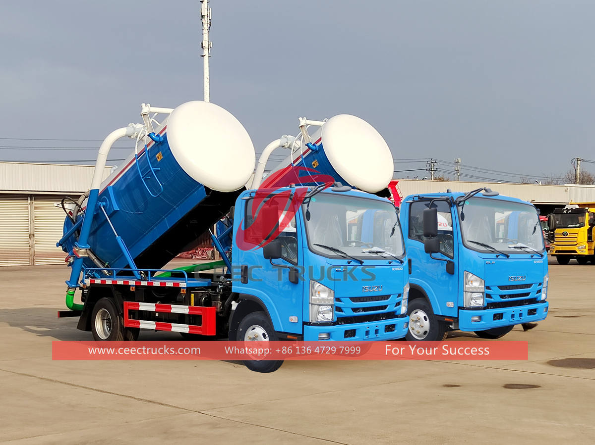 ISUZU ELF mini camion aspirateur d'eaux usées à prix discount