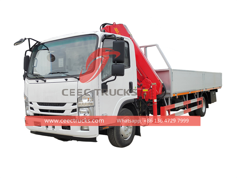 Camion cargo à grue pliante Isuzu