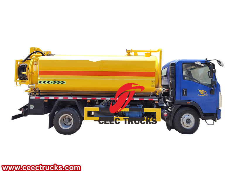 Howo 5 cbm truck mounted sewage jetter