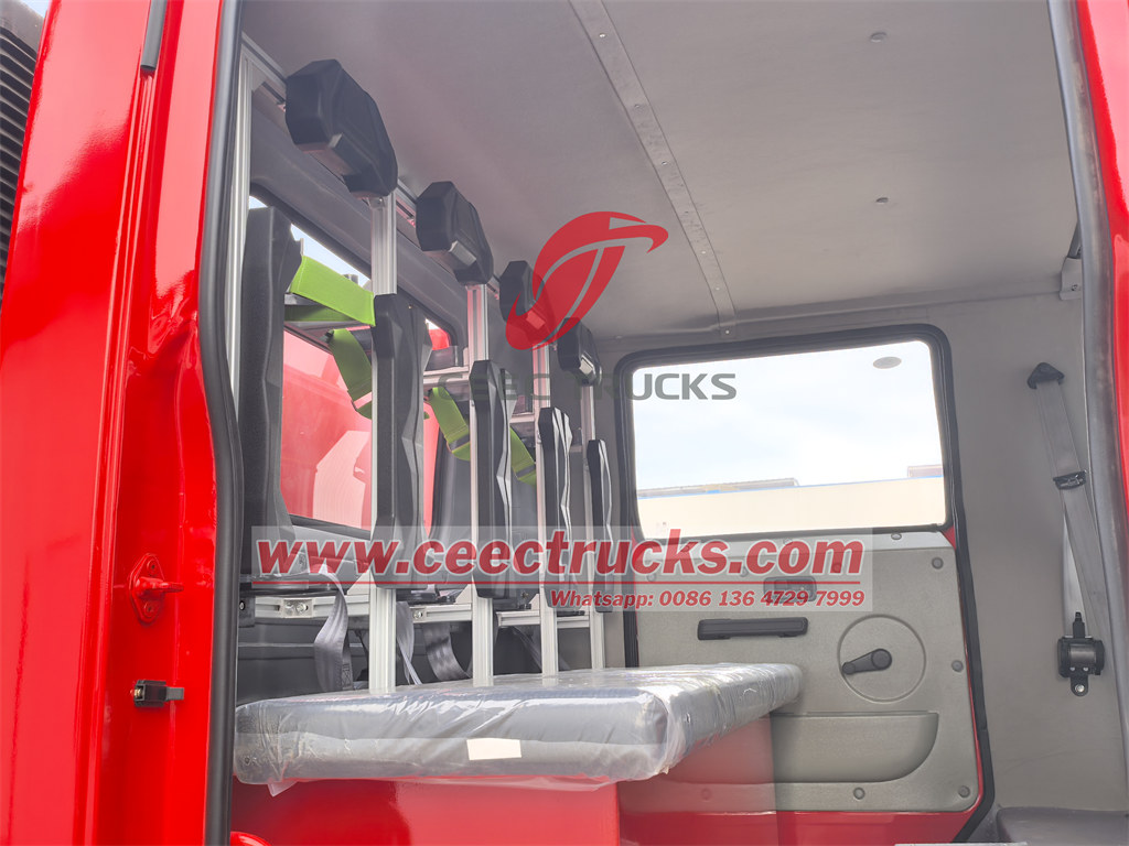 Isuzu fire engine with SCBA seats