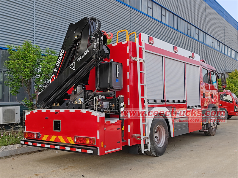 HOWO 4X2 Fire Rescue Truck Mounted Crane