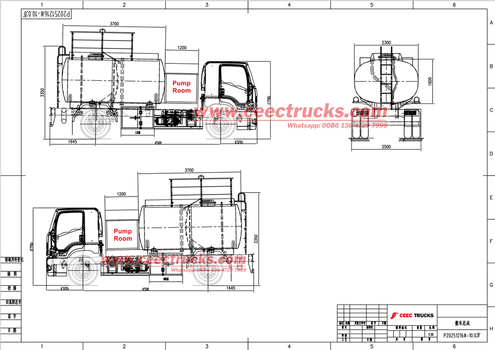Isuzu aircraft fuel tanker truck drawing