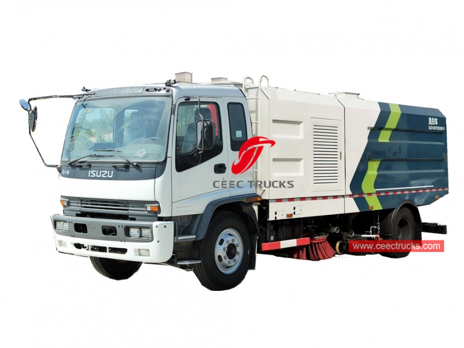 ISUZU 15cbm road sweeper truck with washing system