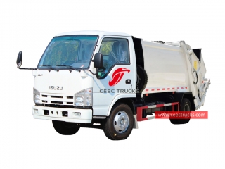 prix usine isuzu 5cbm camion de compression des ordures pour l'exportation
