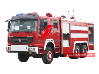  HOWO 6 × 6 camion de pompiers en mousse
