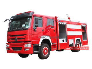  Howo Camion de pompiers de réservoir d'eau de 10 tonnes