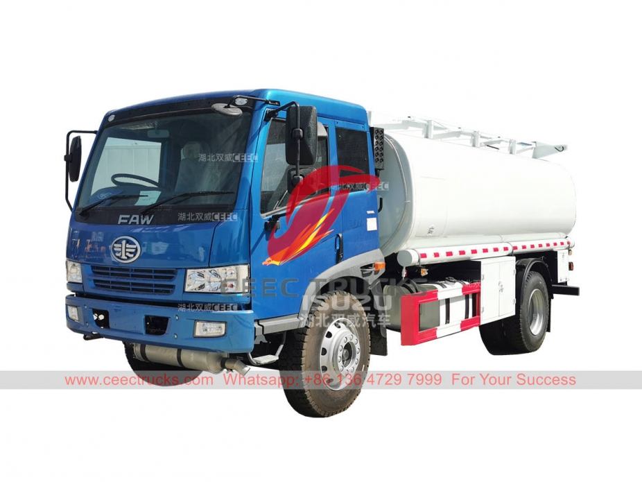 FAW 4×2 fuel tank truck 12000 liters fuel bowser at best price